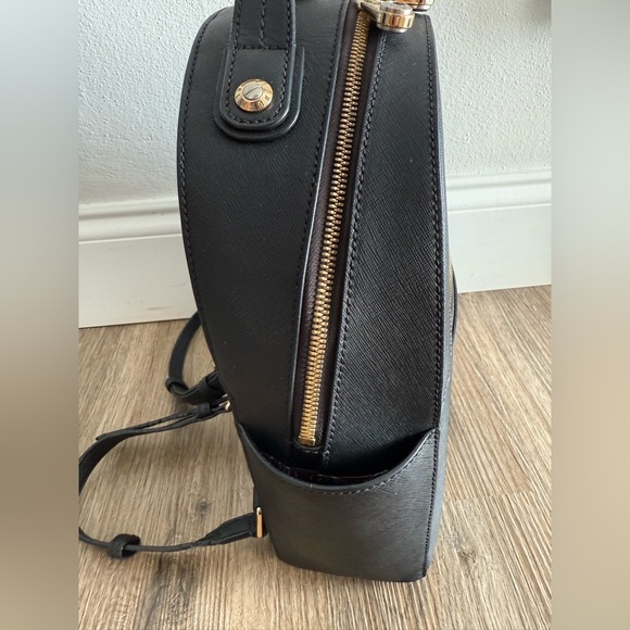 Henri Bendel Black Backpack with Gold Accents - Picture 3 of 7